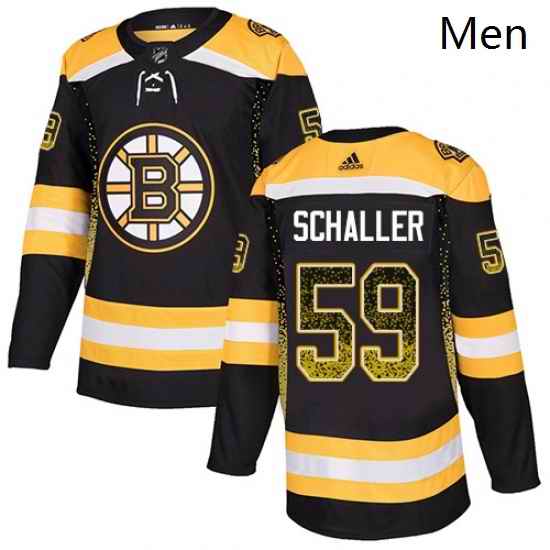 Mens Adidas Boston Bruins 59 Tim Schaller Authentic Black Drift Fashion NHL Jersey